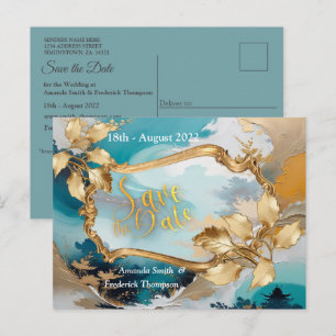 Carte Postale Faire-part Vagues et paysages asiatiques artistiques orientau