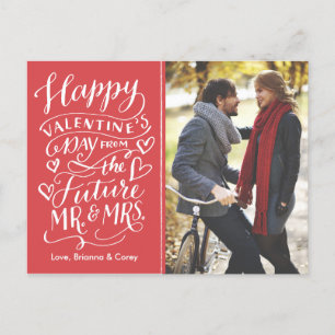 Carte Postale Faire-part Valentine Future Monsieur et Madame Photo Enregist