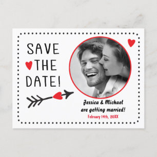 Carte Postale Faire-part Valentine Mariage Enregistrer Date Photo Russe Car