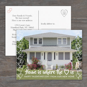 Carte Postale Faire-part Valentines Jour Nouveau Accueil Adresse Photo Démé