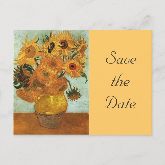 Carte Postale Faire-part Vase avec douze tournesols, Vincent (Devant)
