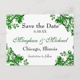 Carte Postale Faire-part Verdure florale antique