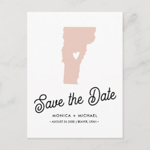 Carte Postale Faire-part VERMONT État Destination Mariage N'IMPORTE QUELLE 