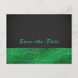 Carte Postale Faire-part Vert Lime Moderne Glamour Paillettes Enregistrer l