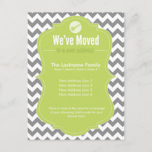 Carte Postale Faire-part Vert nous avons déplacé le changement d'adresse