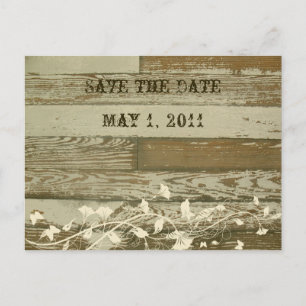 Carte Postale Faire-part Vieux bois Enregistrer la date