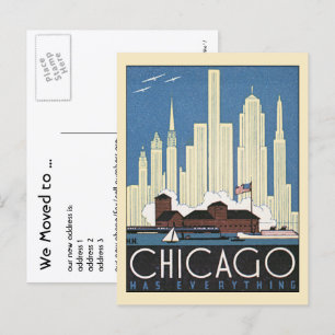 Carte Postale Faire-part Ville de caractère, Chicago, Illinois, Changement 