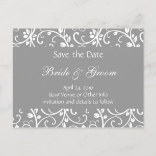Carte Postale Faire-part Vin floral personnalisé Enregistrer la date