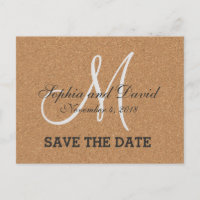 Vin Rustique Cork Mariage Monogramme ENREGISTRER L