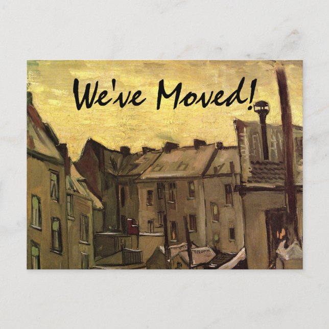 Carte Postale Faire-part Vincent van Gogh Old Houses, Change of Address (Devant)