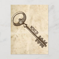 Vintage Parchemin Antique Clé Changement d'adresse