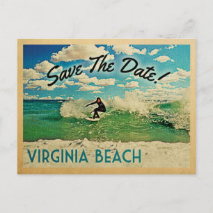 Carte Postale Faire-part Virginia Beach Enregistrez la Date Virginia Surf