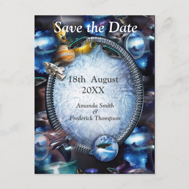 Carte Postale Faire-part Visiteurs de l'espace galactique (Devant)