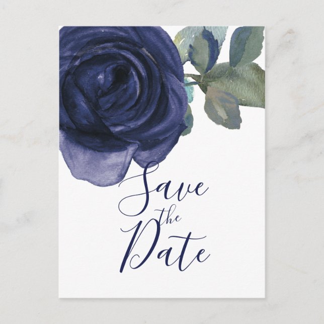 Carte Postale Faire-part Vivid Vibrant Indigo Purple Blue Enregistrer la da (Devant)