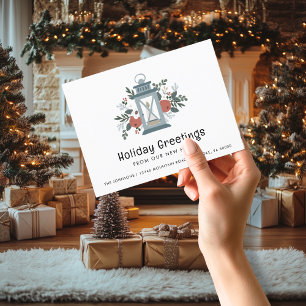 Carte Postale Faire-part Vœux de Noël Lanterne Nouvel Habitat