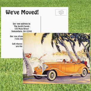 Carte Postale Faire-part Voiture ancienne convertible vintage, Changement d