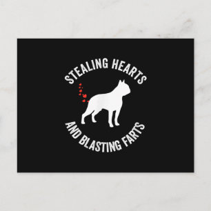 Carte Postale Faire-part Voleurs de cœurs et pets explosifs Boston Terrier