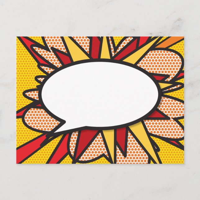 Carte Postale Faire-part Votre bulle de message amusante rétro bande dessin (Devant)