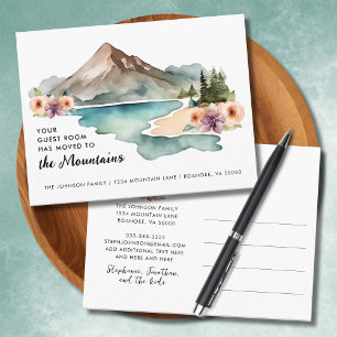 Carte Postale Faire-part Votre Chambre D'Hôtes A Déménagé Montagnes Se Dépl