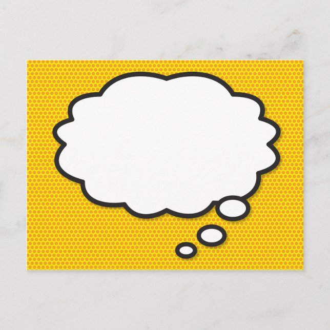 Carte Postale Faire-part Votre Message Bulle de Pensée Amusant Style Comic  (Devant)