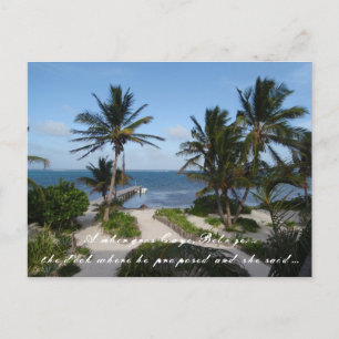 Carte Postale Faire-part Vue d'océan des Caraïbes dans des économies de
