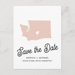 Carte Postale Faire-part WASHINGTON State Destination Mariage N'IMPORTE QUE