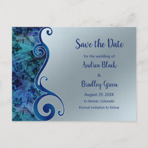 Carte Postale Faire-part Water & Paua Shell inspiré Enregistrer la date Car