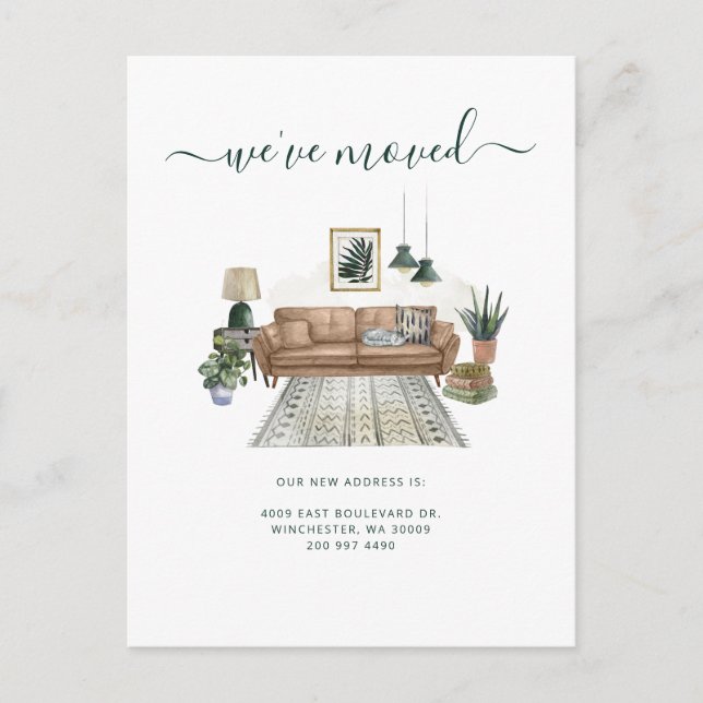 Carte Postale Faire-part We've Moved Address Notice Chic Moving (Devant)