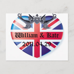 Carte Postale Faire-part William & Kate 2011.04.29 Sauvegarder la date