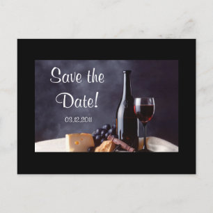 Carte Postale Faire-part Wine_Fromage Enregistrez la date !
