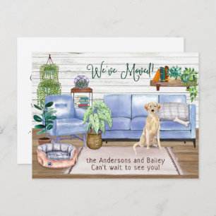Carte Postale Faire-part Yellow Labrador Retriever New Home Moving       