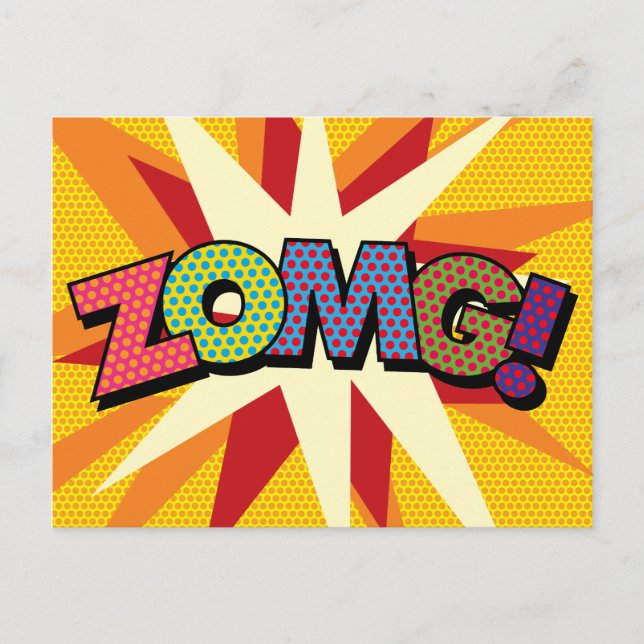 Carte Postale Faire-part ZOMG Votre Bulle de Discussion Message Fun Rétro (Devant)