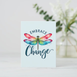 Carte Postale Faire place au changement - libellule artistique