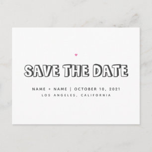 Carte Postale Faire suivre la date Cute Simple Annonce de mariag