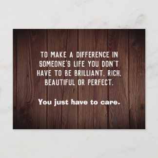 Carte Postale Faire une différence dans le bois de vie de quelqu