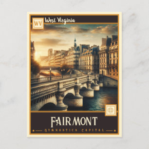 Carte Postale Fairmont, Virginie-Occidentale VINTAGE