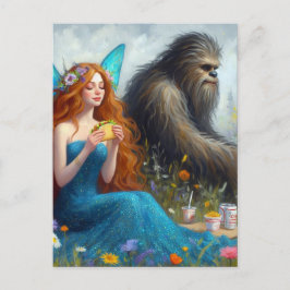 Carte Postale Fairy and Sasquatch Picnic