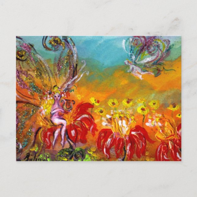 CARTE POSTALE FAIRY DES FLEURS ROUGES (Devant)