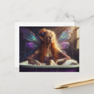 Carte Postale Fairy Elder Woman in the Bubblebath