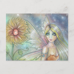 Carte Postale Fairy et Fantaisie de Tournesol Art de Fée
