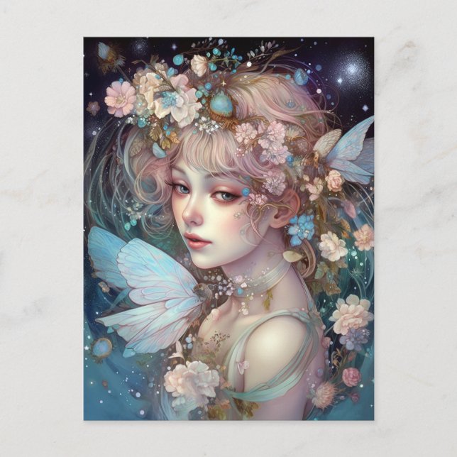 Carte Postale Fairy Girl'Imaginaire Art (Devant)