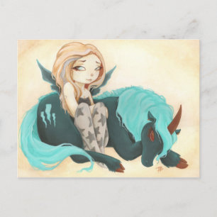 Carte Postale FAIRY GOTH unicorn storm lightning