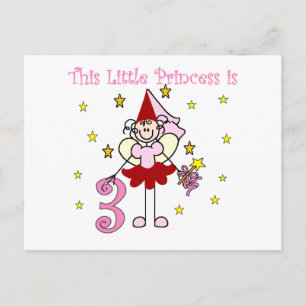 Carte Postale Fairy Princess 3e Anniversaire Tshirts et cadeaux