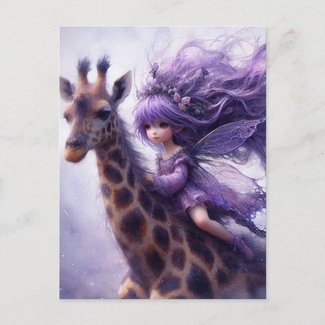 Carte Postale Fairy Rides a Giraffe (Devant)