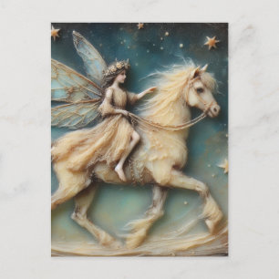Carte Postale Fairy Riding Son Cheval