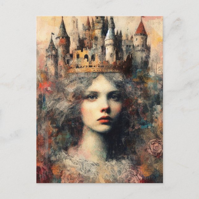 Carte Postale Fairy Tale Woman with Castle on Her Head (Devant)