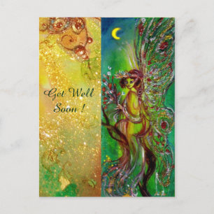 Carte Postale FAIRY VERT ET PARKLES FLORAUX OR S'AMUSENT Bientôt