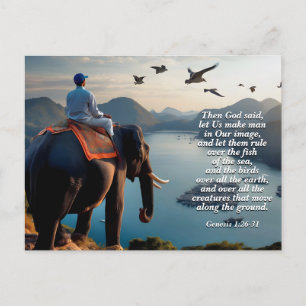 Carte Postale Faisons de l'homme à notre image, Dieu & Création