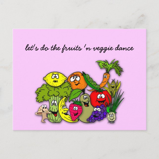 Carte Postale faisons la danse des fruits n veggie (Devant)