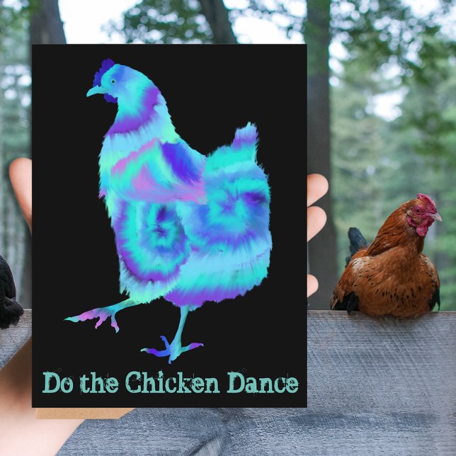 Carte Postale Faites Danser le poulet Dance amusant Art animal c (Do the chicken dance quote with cute colorful hen farm animal art greeting postcard)